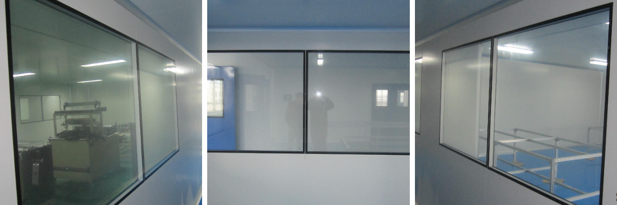 Double-layer insulated window for clean rooms Double-layer insulated window for clean rooms