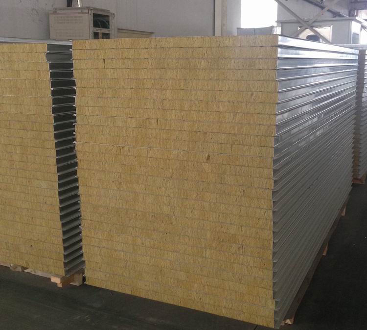 Sandwich panel with mineral wool and colored steel Sandwich panel with mineral wool and colored steel