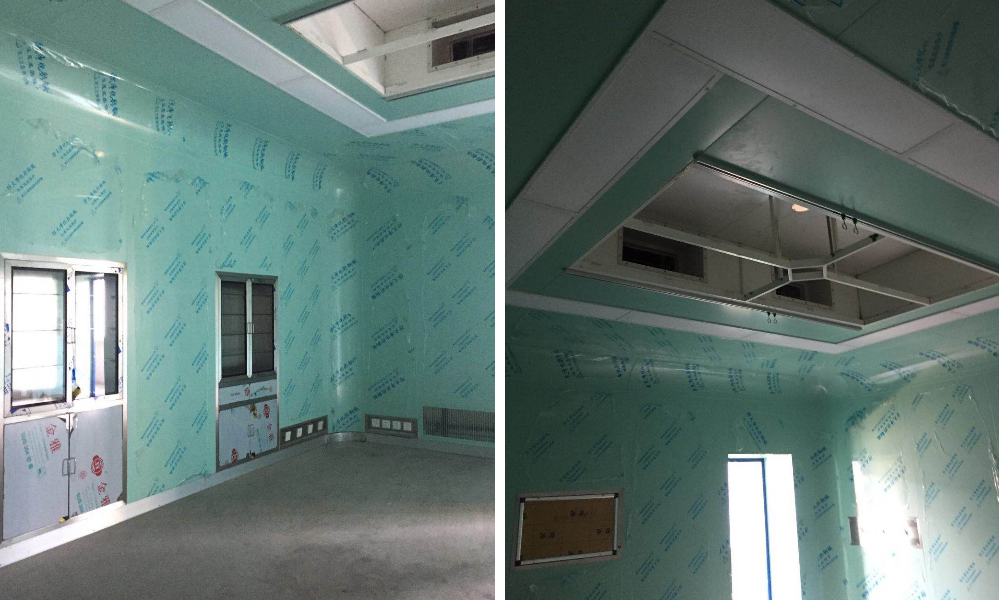 Modular electrolytic steel panel for the operating room Modular electrolytic steel panel for the operating room