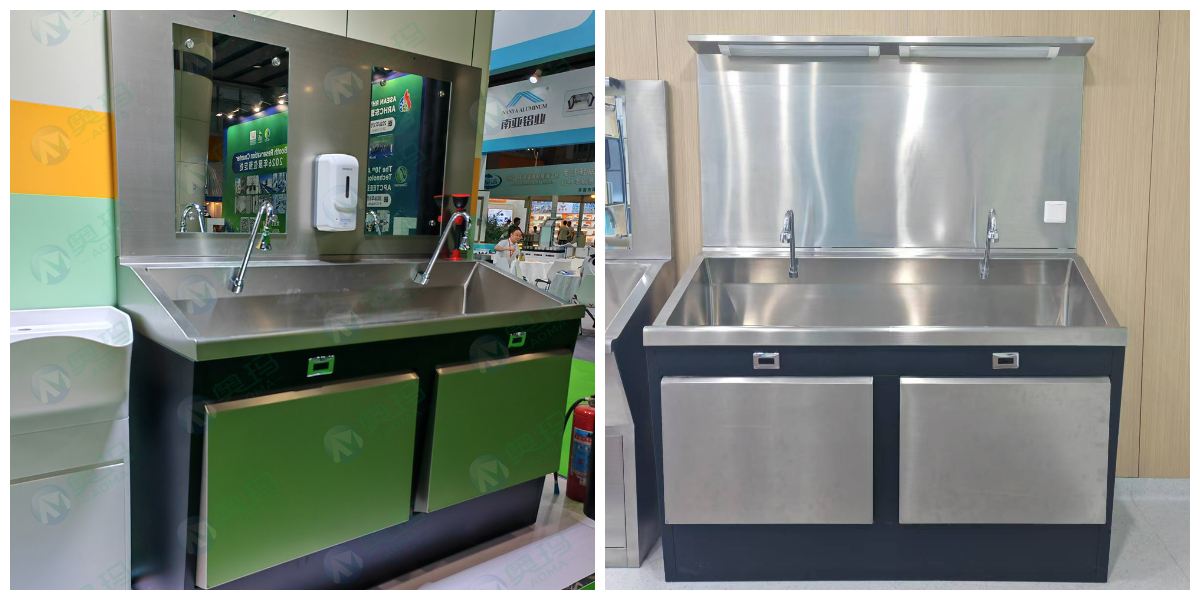 Hand washing sink in operating room Hand washing sink in operating room